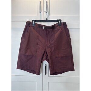 REI Co-op Mens 36 Belted Screeline Technical Hiking Shorts, Wine, 8" Inseam